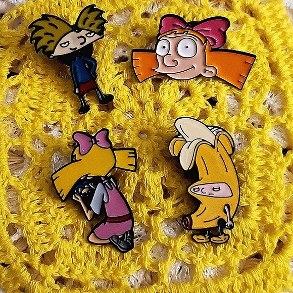 Helga & her Locket enamel lapel push pin. - Picture 4 of 6
